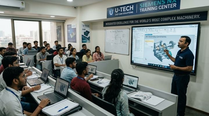 Trainer teaching Siemens NX in the U-TECH classroom